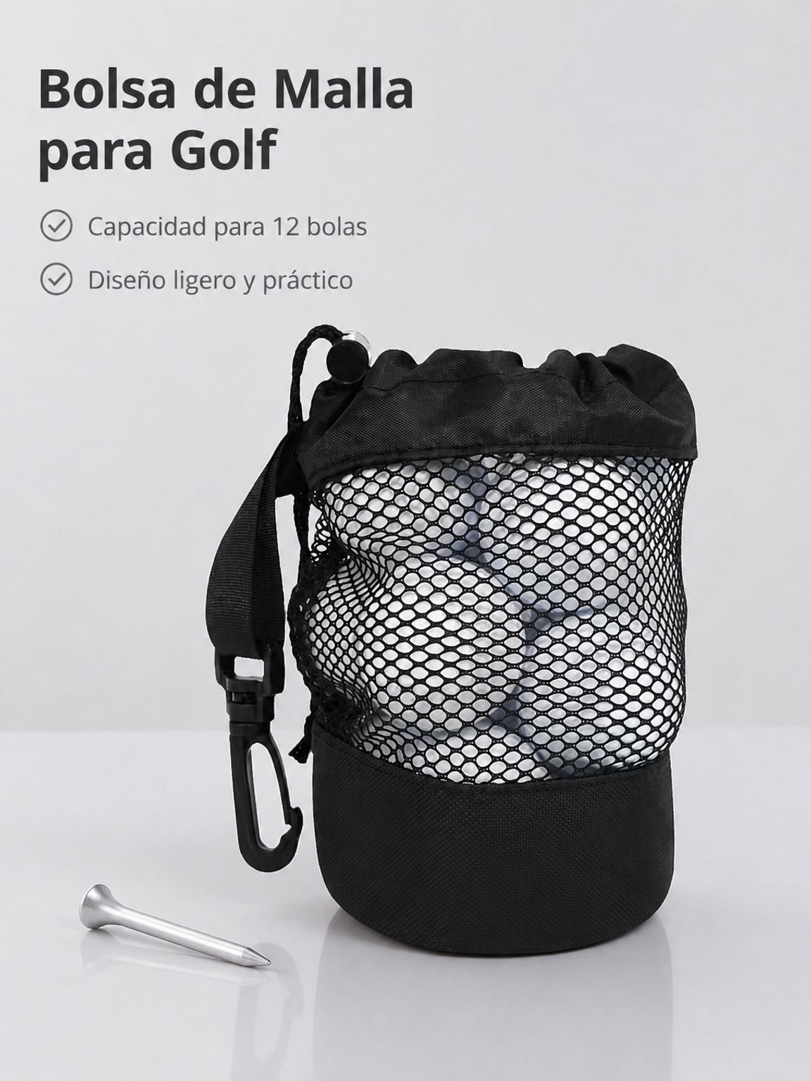 Bolsa de malla con cordón de un solo lado