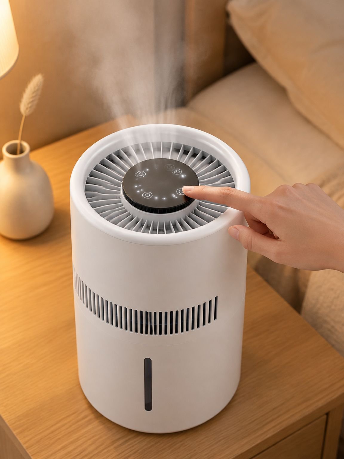 静音設計の蒸発式加湿器