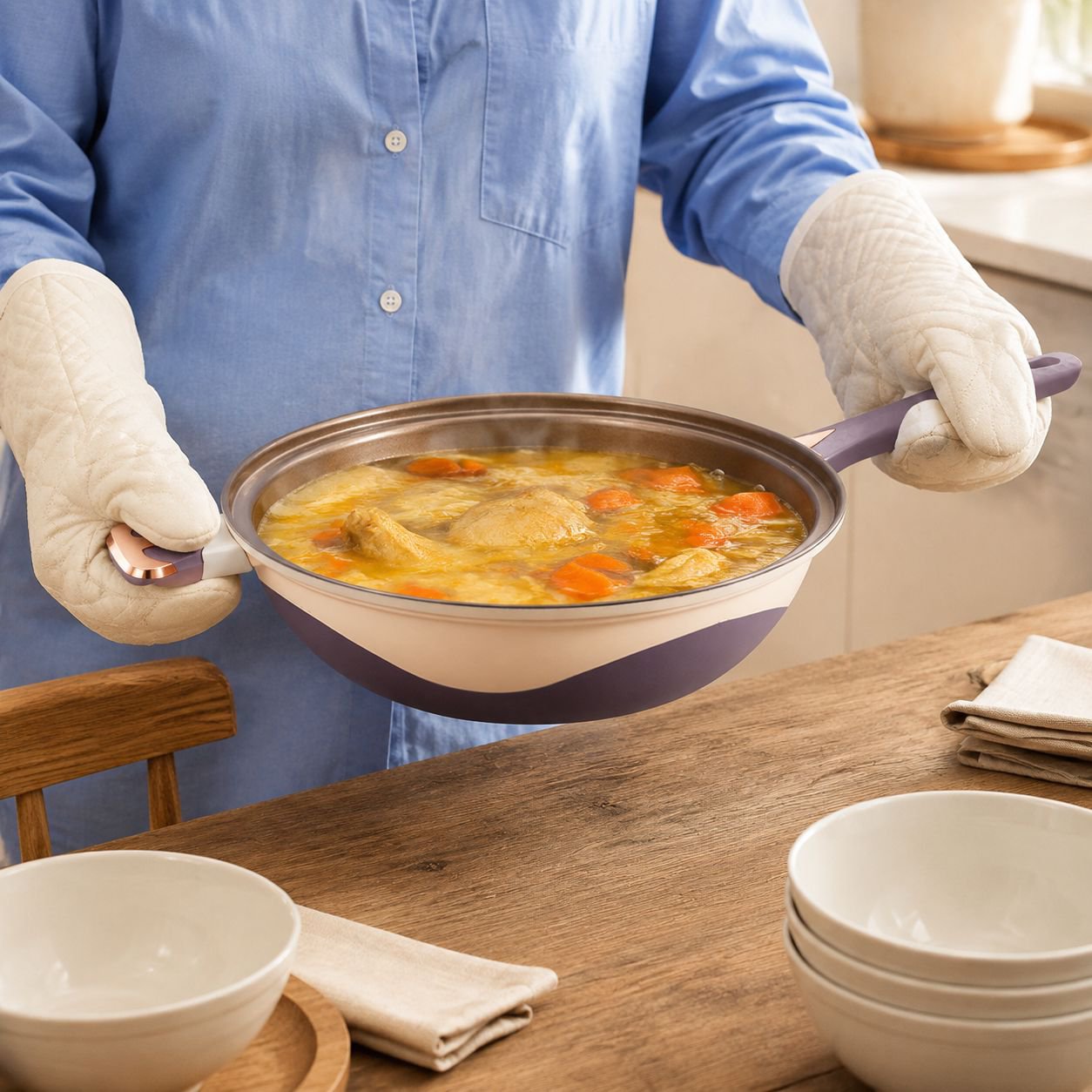 Induction Micropressure Healthy StirFry Pan Flatbottomed Titanium NonStick Pan Flat Pan