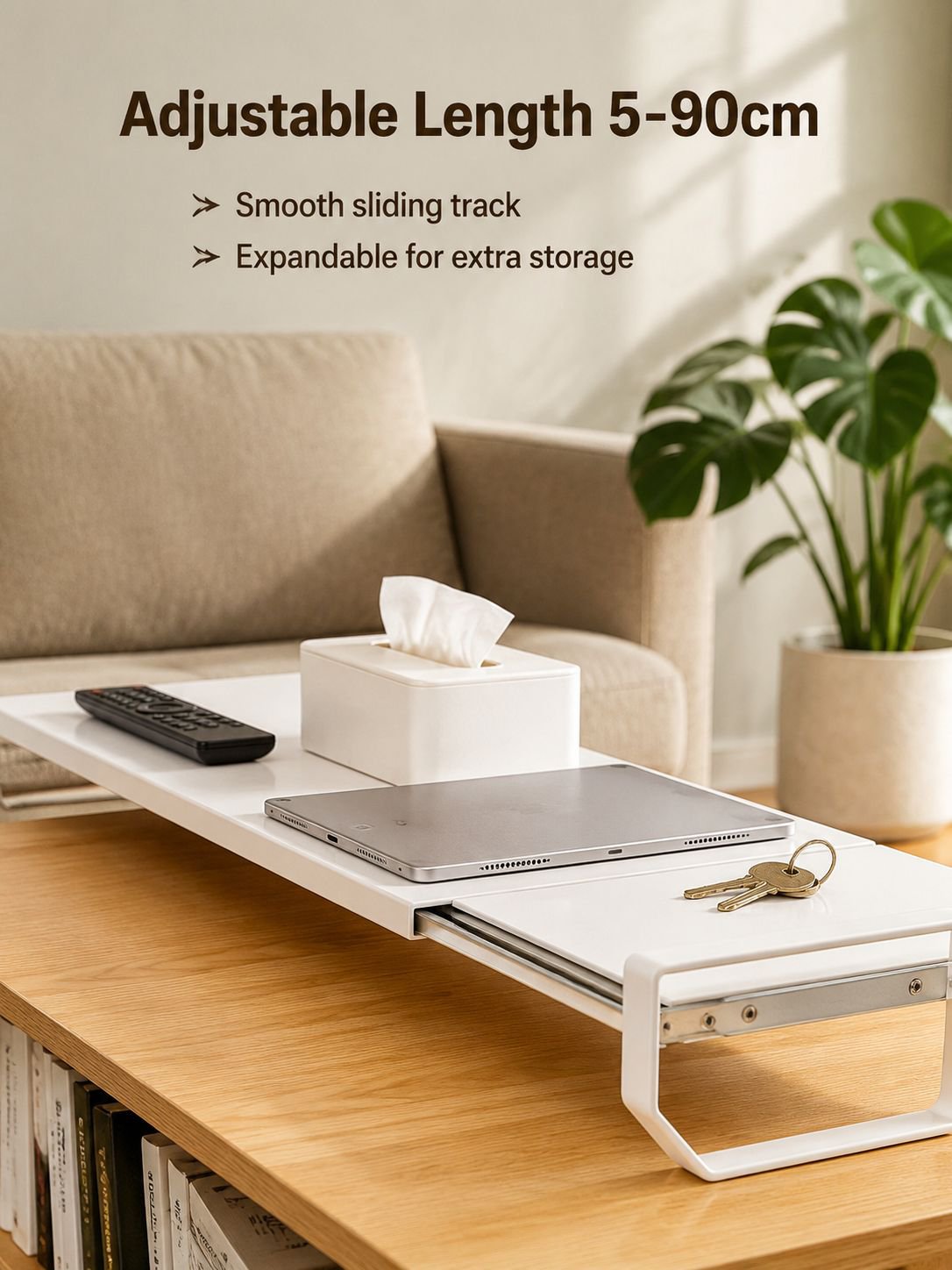 Modern sofa storage rack keeping daily essentials organized and accessible