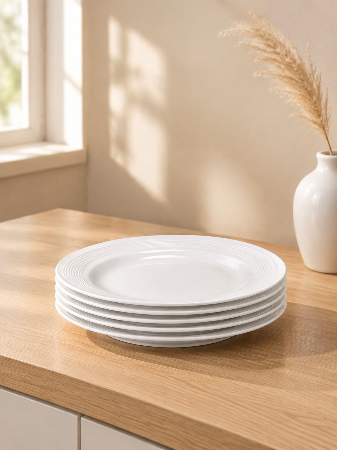 Accesorio de cocina elegante: plato de cerámica en color liso