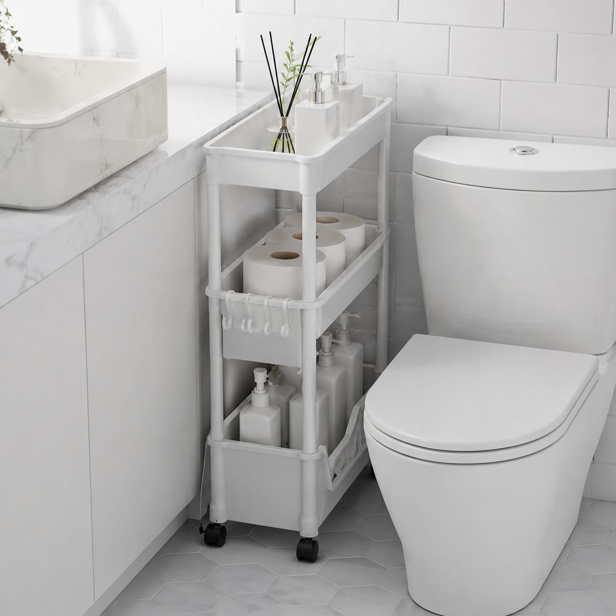 Multi-tier storage trolley for home and office use