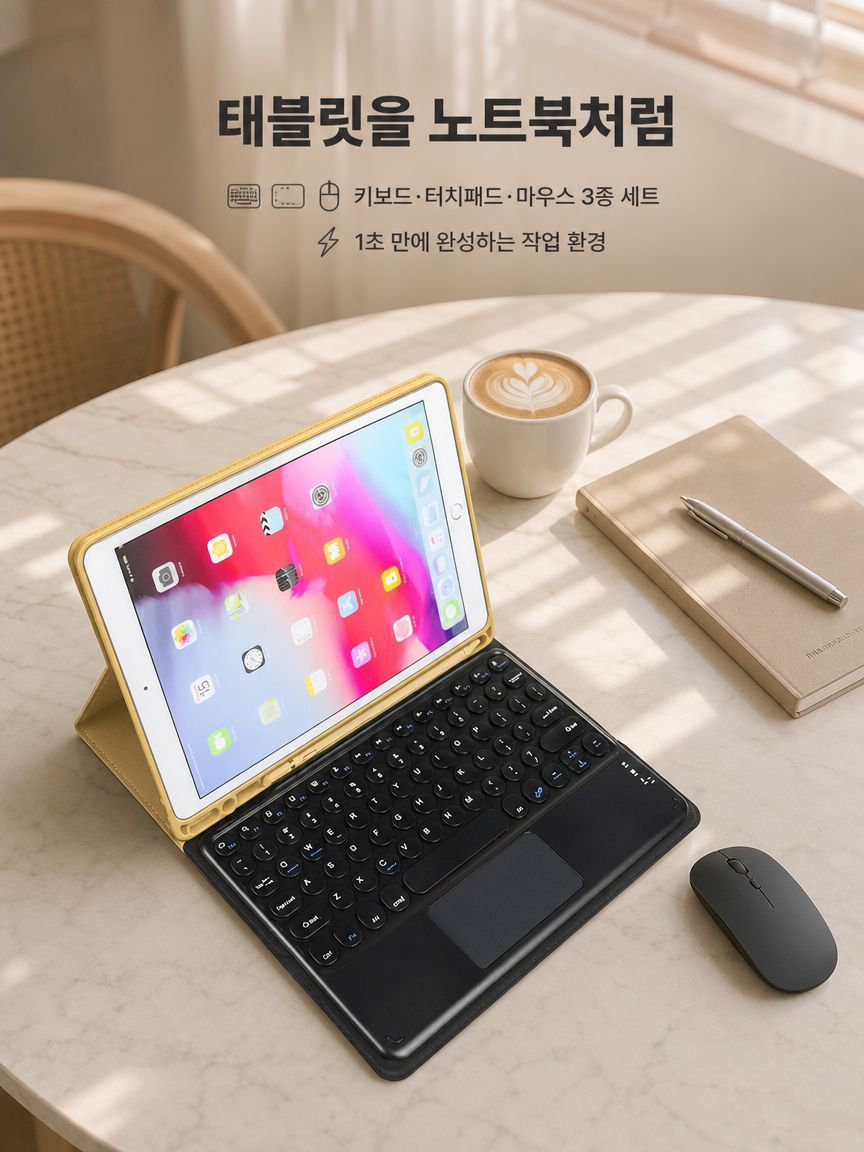 블루투스 터치 키보드가 포함된 태블릿 케이스+마우스 증정