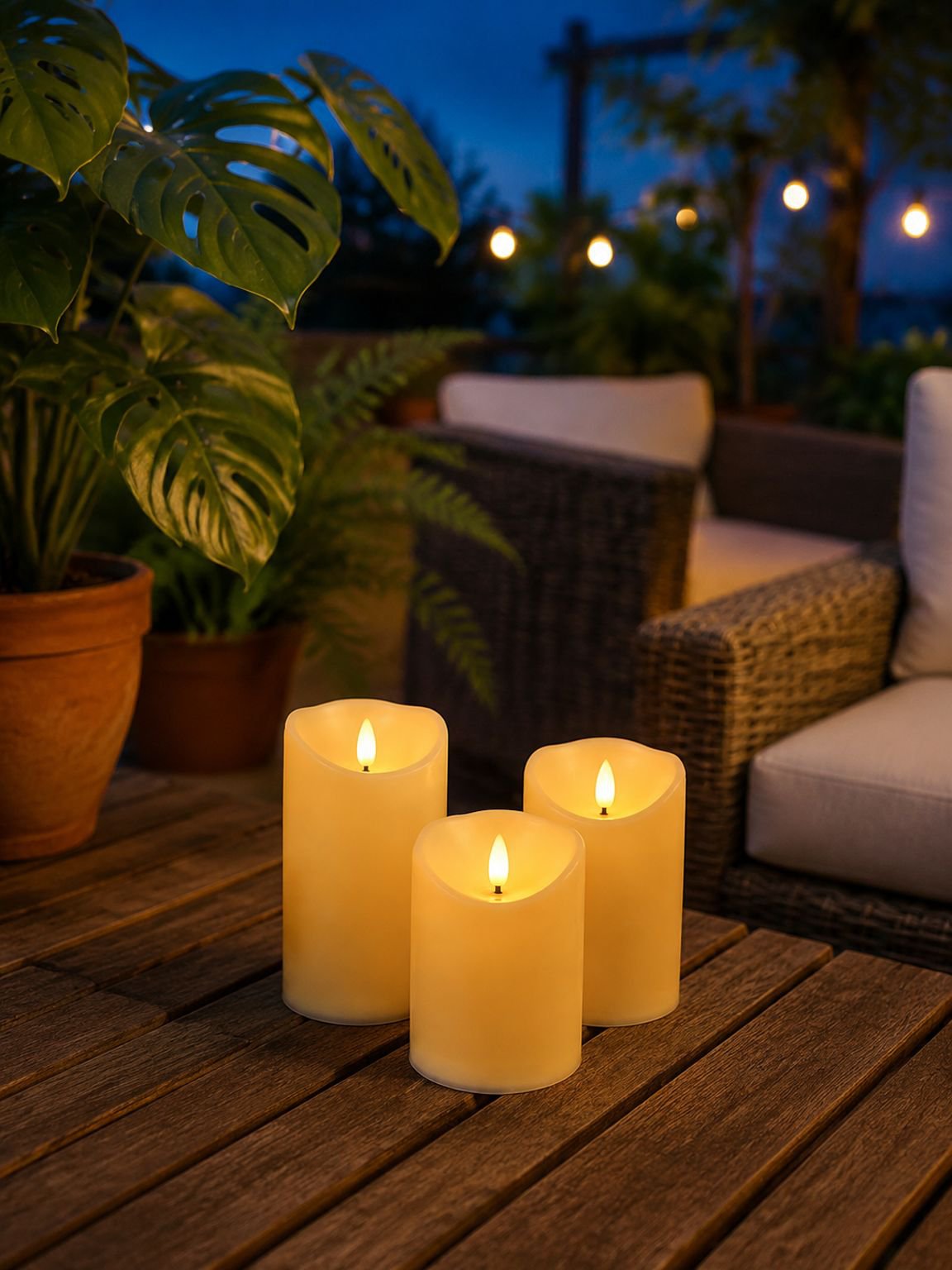 3er Set Elektrische Kerzen mit Fernbedienung – Dekoration für Geburtstag und Hochzeit
