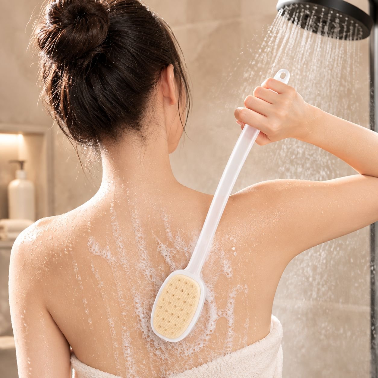 2-in-1 Multifunctional Back Cleaning Shower Brush Silicone