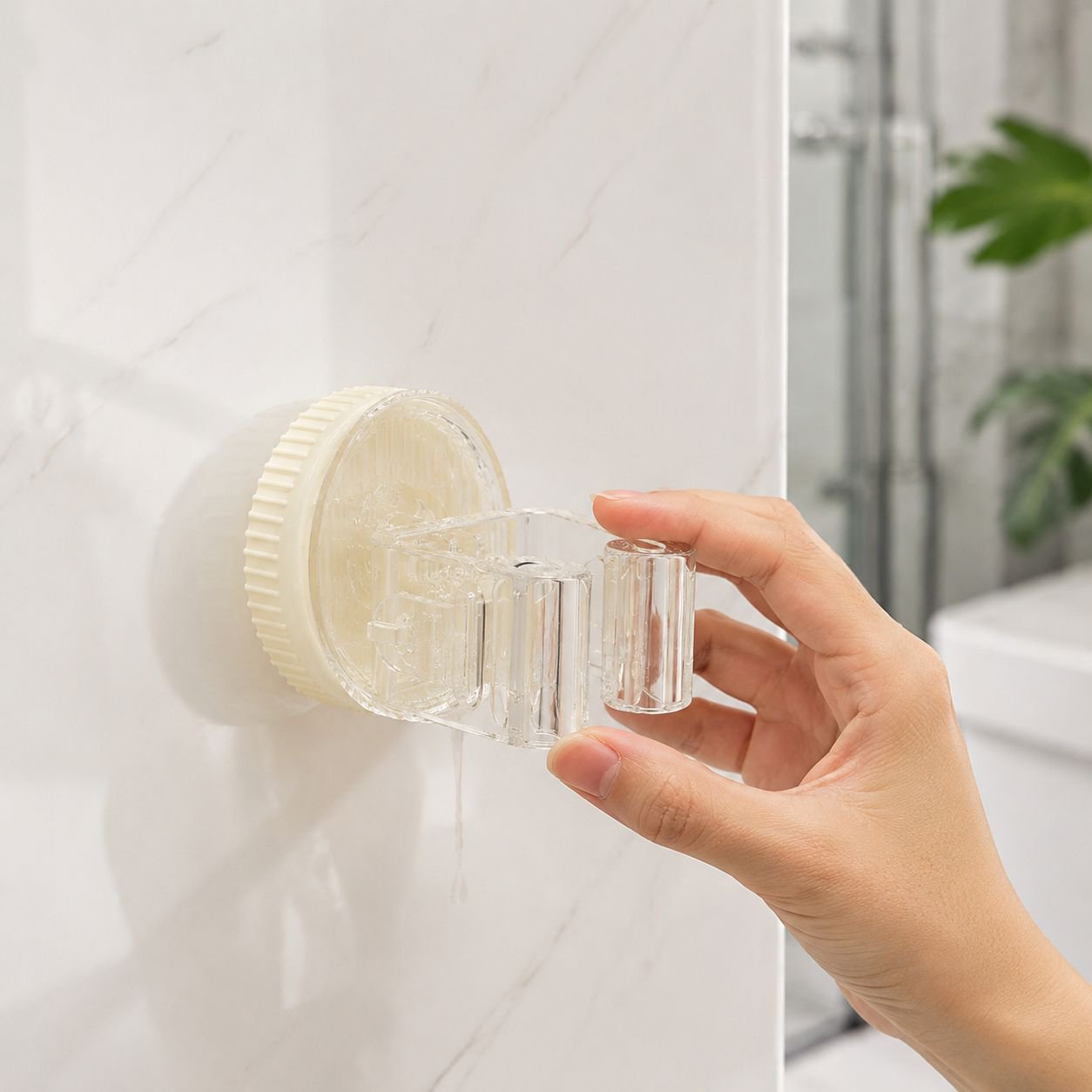 Close-up of mop clip suction cup design