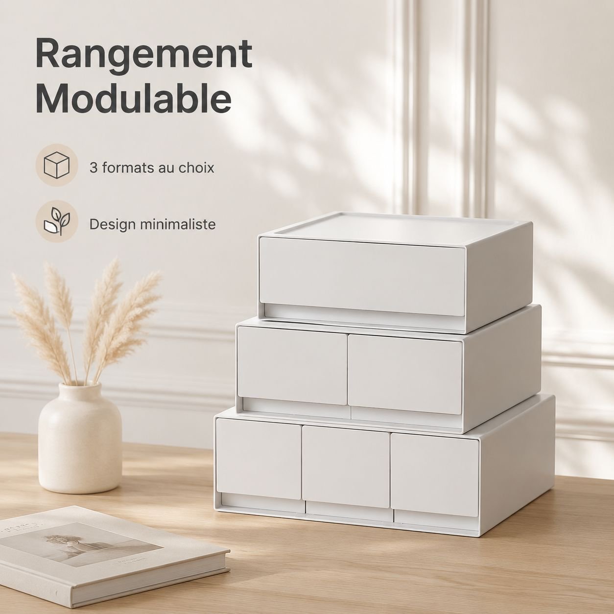 Boîte de rangement en plastique pour bureau