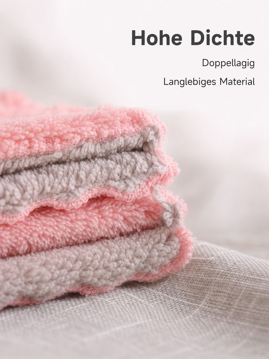 Küchenlappen aus Korallenfleece, Geschirrtücher für die Haushaltsreinigung, doppelseitig verdickte F