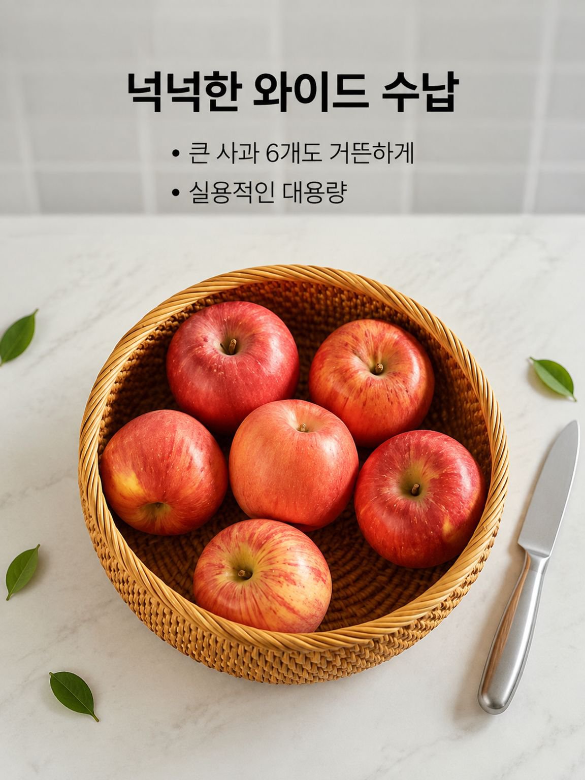 가을 담쟁이덩굴로 엮은 과일 바구니