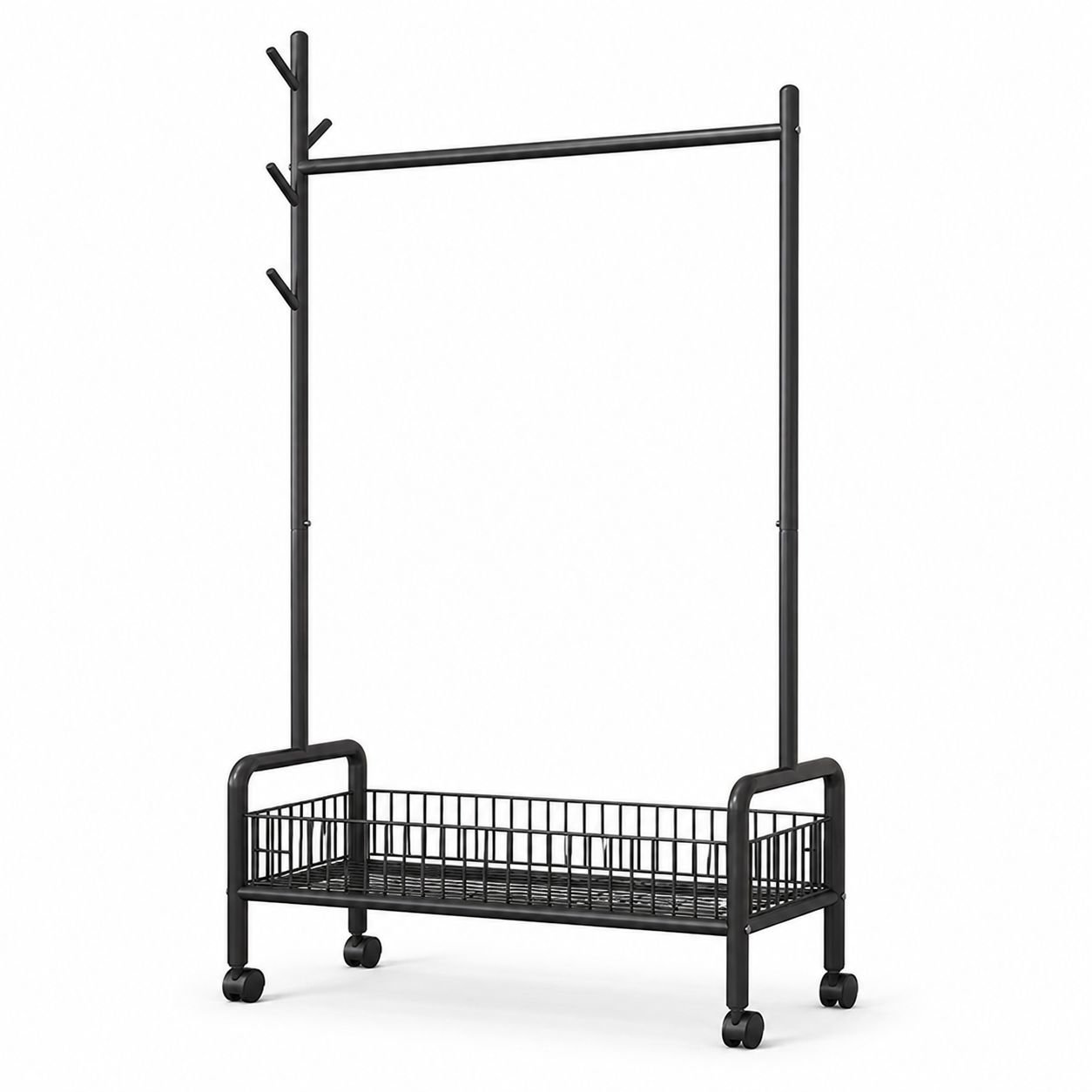Bedroom Folding Clothes Storage Rack Side Bed Multifunctional Coat Rack
