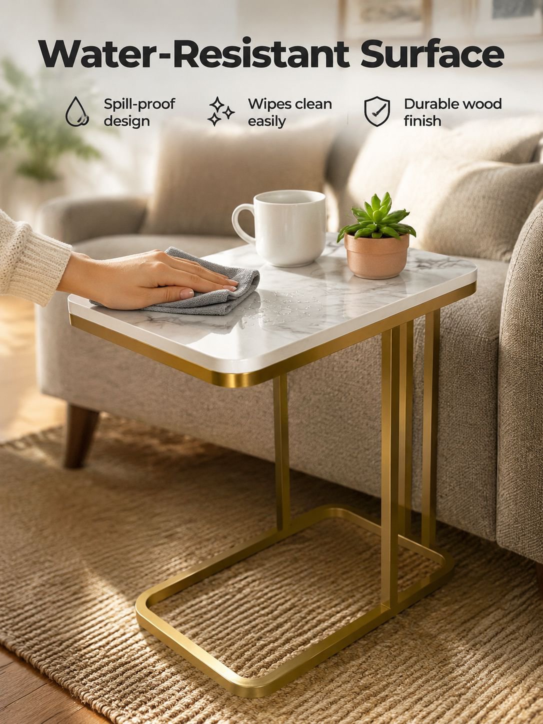 Modern Simple Portable Small Square Table Sofa Side Coffee Tea Table