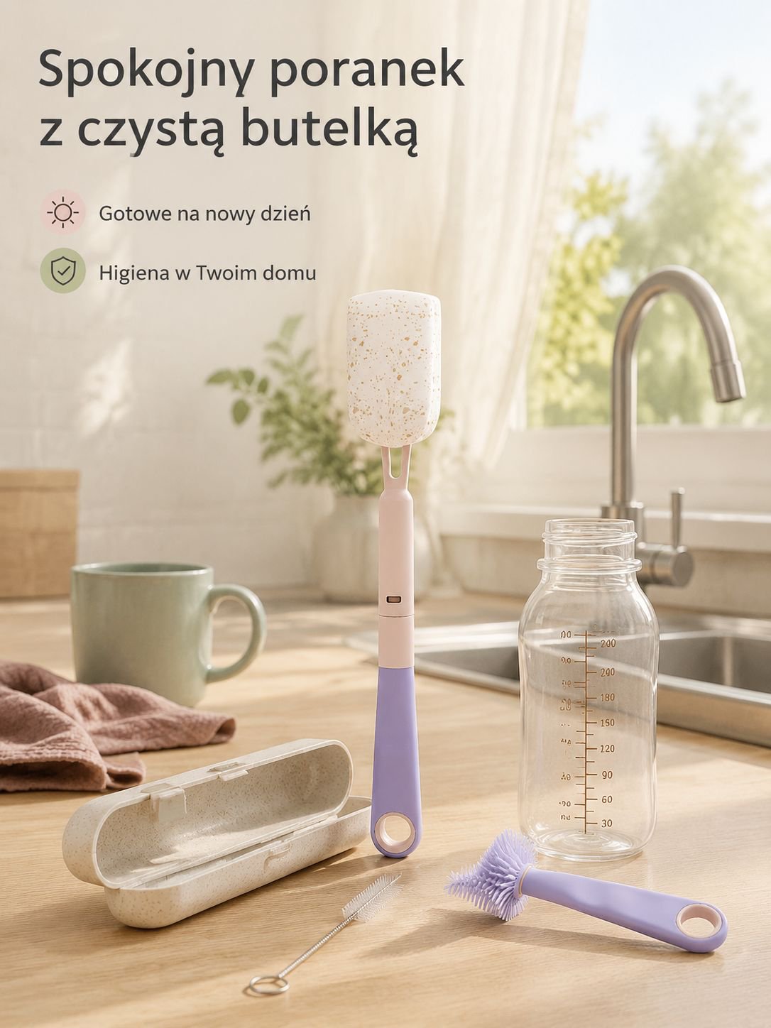 Przenośny zestaw silikonowych szczoteczek do czyszczenia smoczków