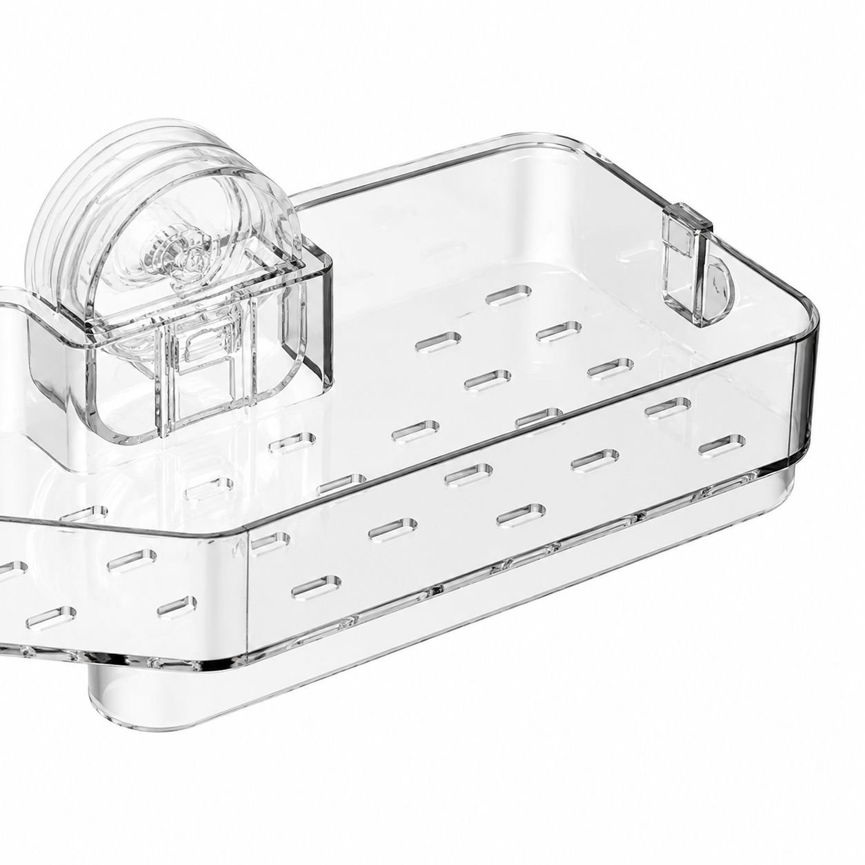 Removable suction cup bathroom organizer