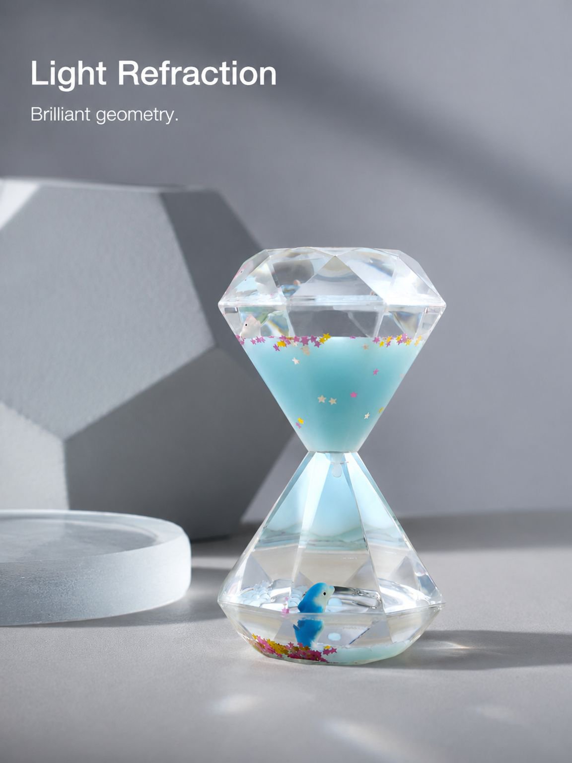 Elegant milky-white diamond ornament timer for students