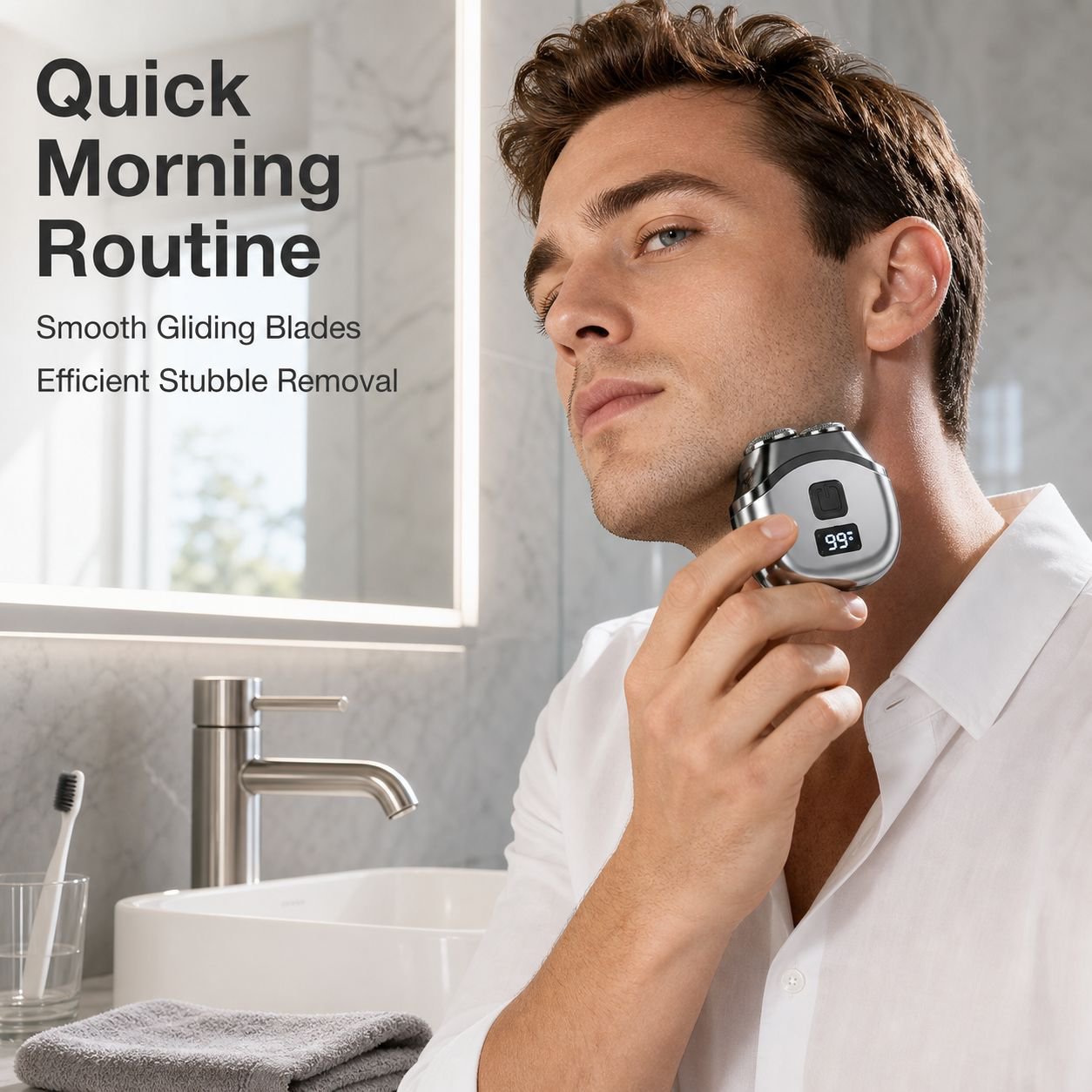 Digital Display Dual-Head Portable Electric Shaver