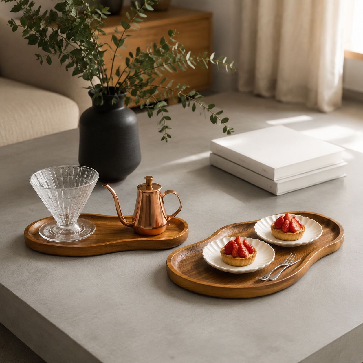Solid Wood Peanut-shaped Snack Plate