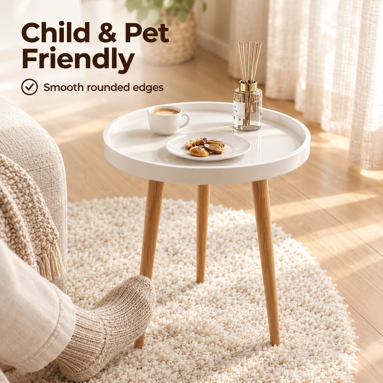 Minimalist Nordic Round Sofa Side Coffee Table