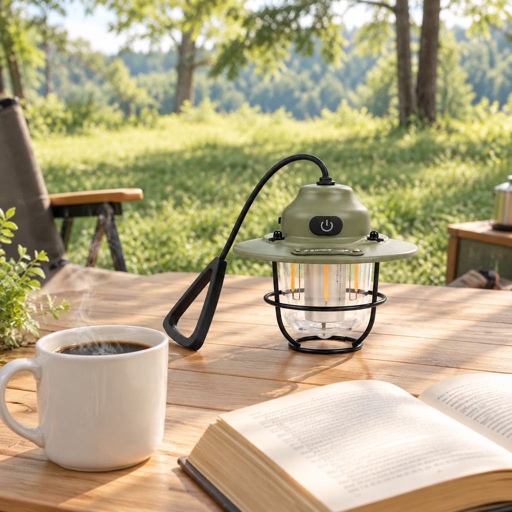Hohe Leuchtleistung der Campinglampe bei Nacht