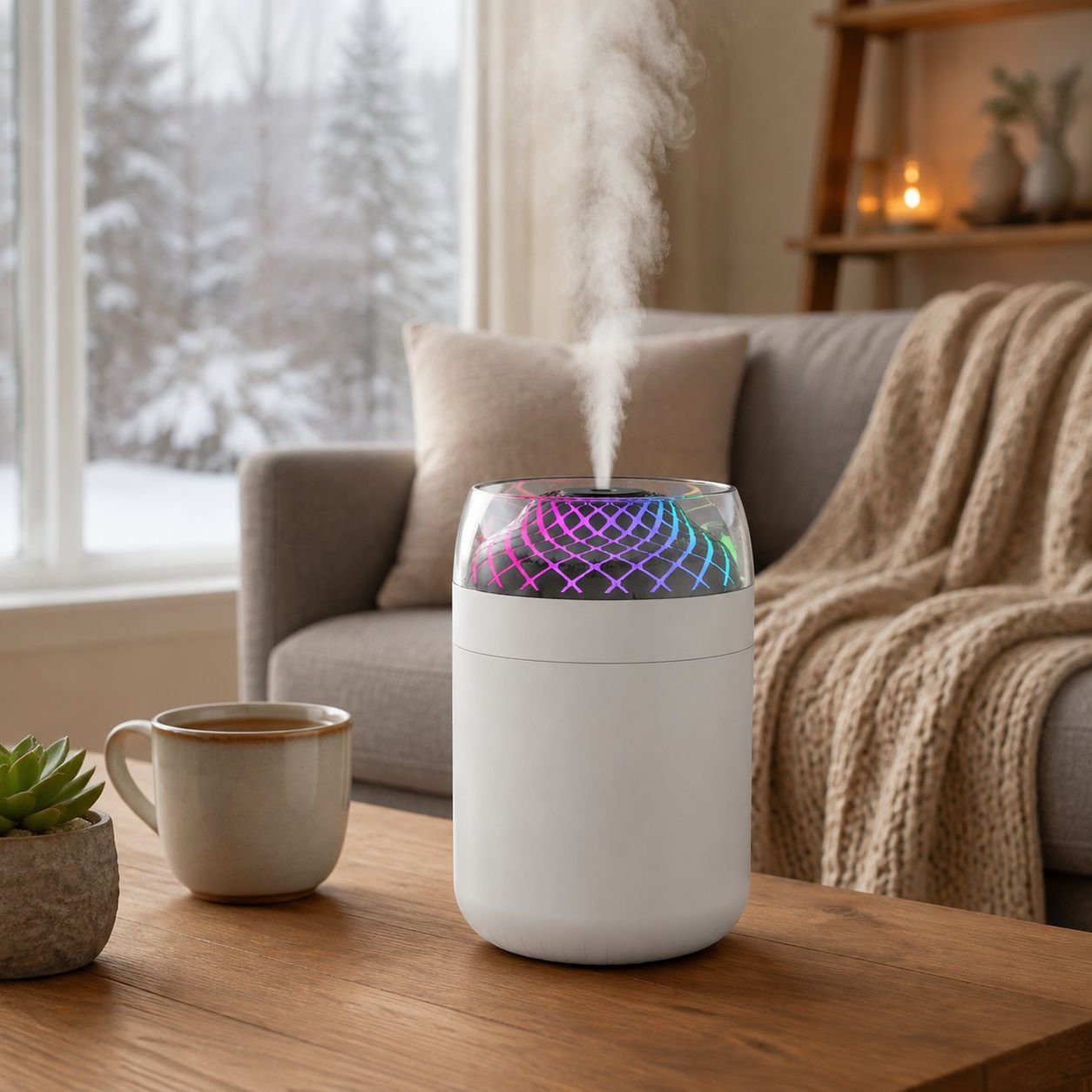 portable humidifier for office desk with aroma diffuser