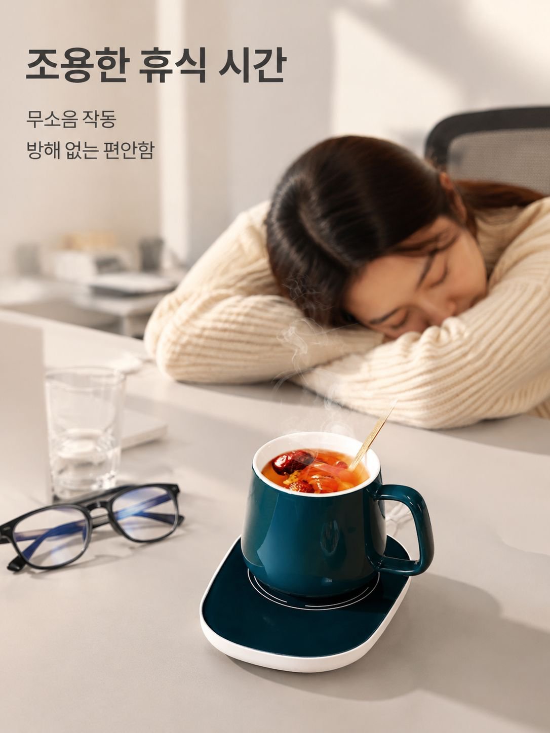 항온 컵받침 뚜껑 포함 자동 가열 사무실 물컵
