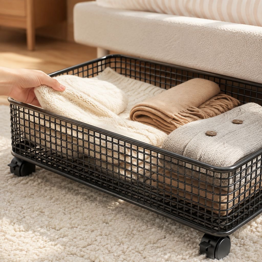Space-saving under bed storage solution