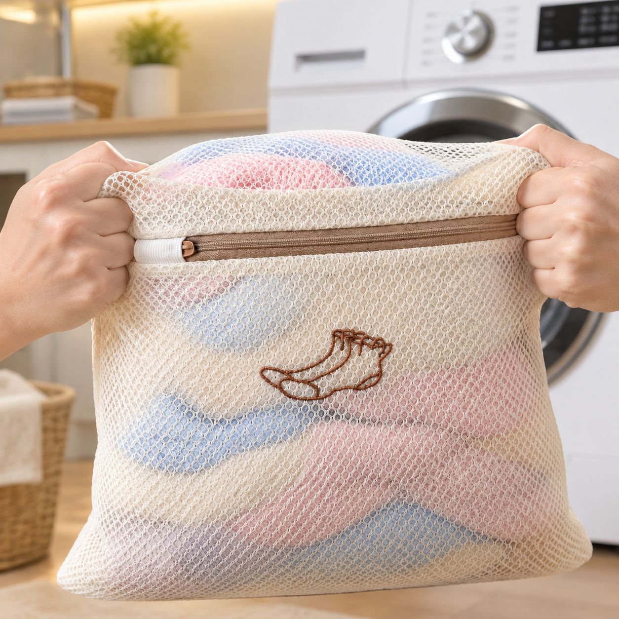 Close-up of Anti-deformation Laundry Bag mesh material