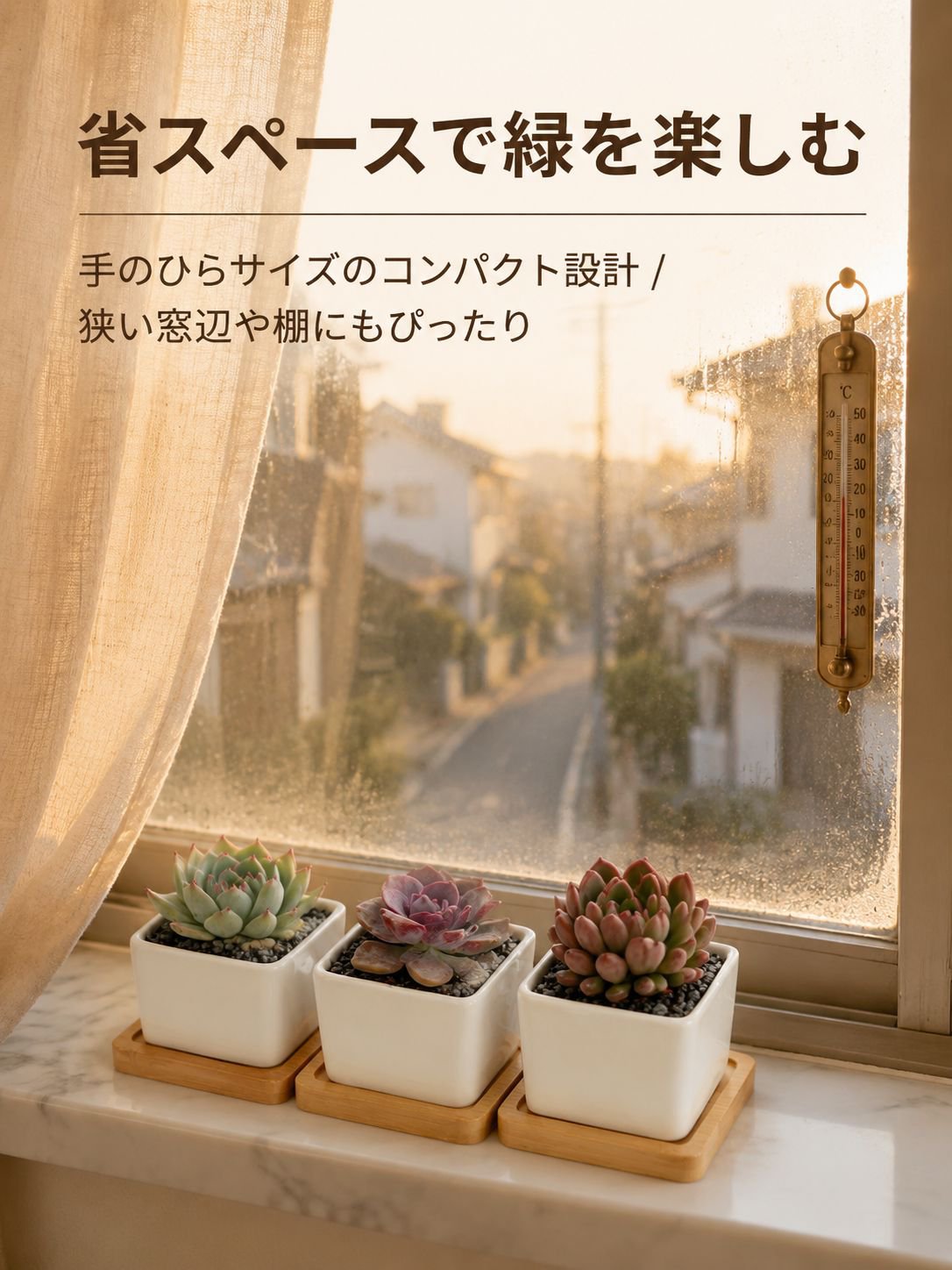 グレーズセラミック多肉植物鉢