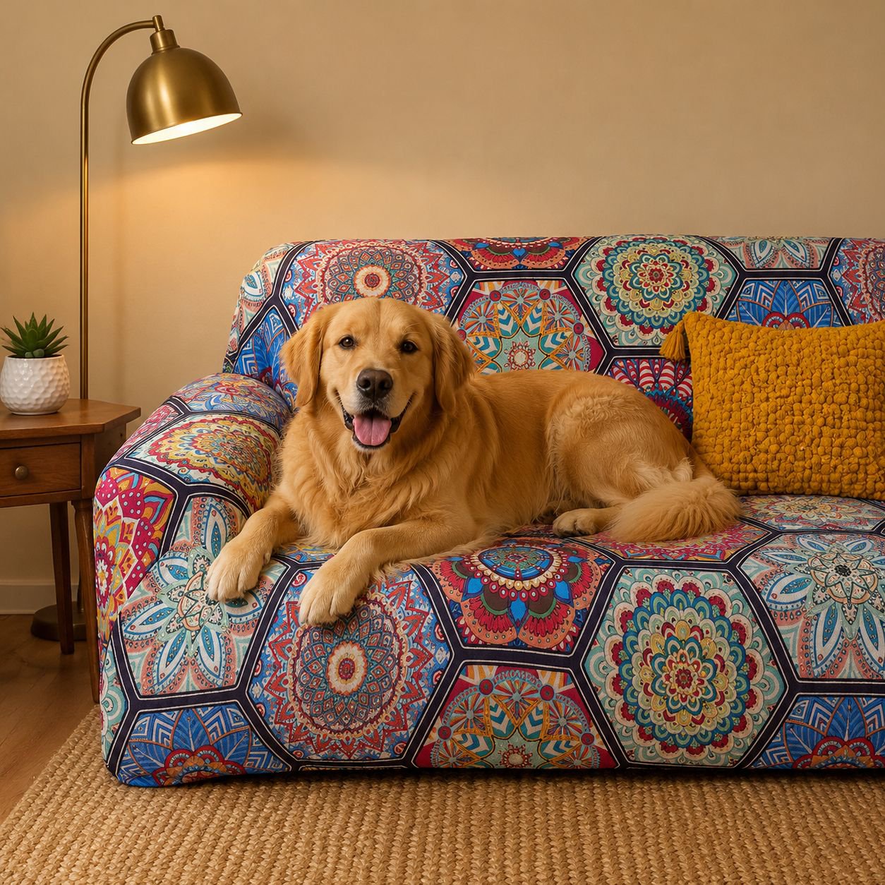 Bohemian Stretch Sofa Cover, Full Protective Elastic Fabric