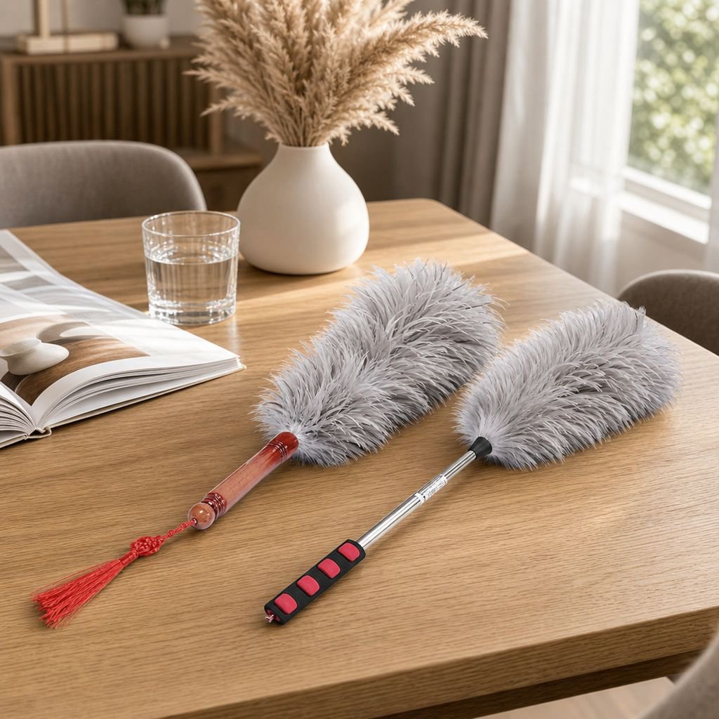Feather duster, for household and vehicle use, extended and thickened for enhanced flexibility, suit