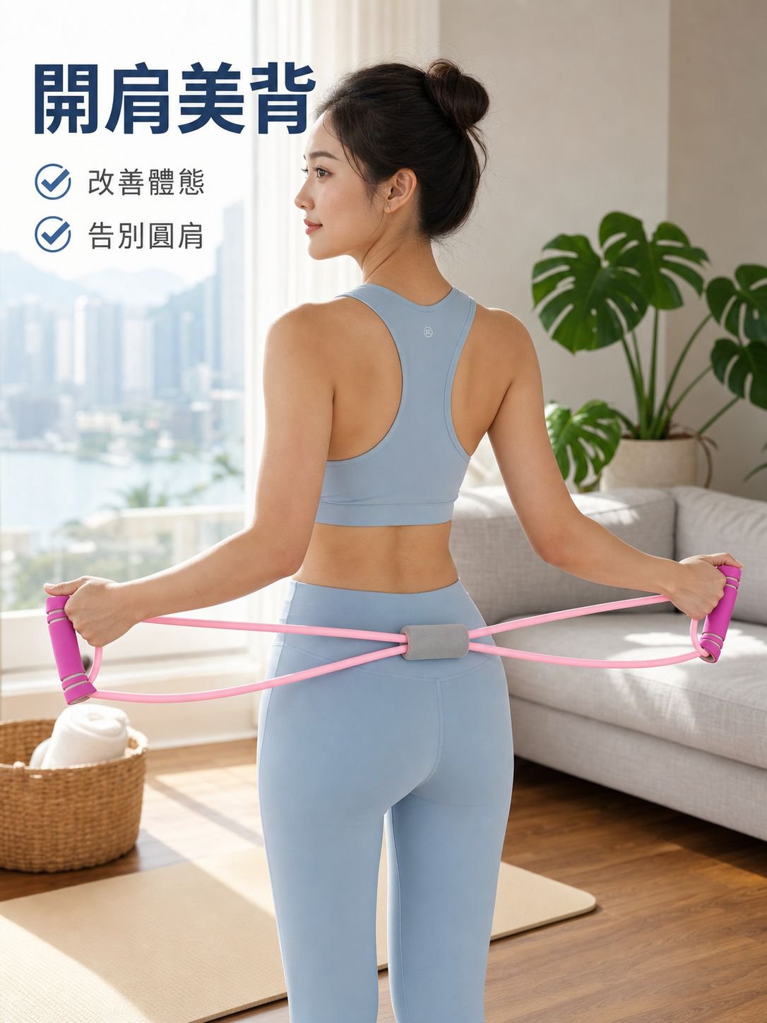 拉力帶肩部拉伸健身器