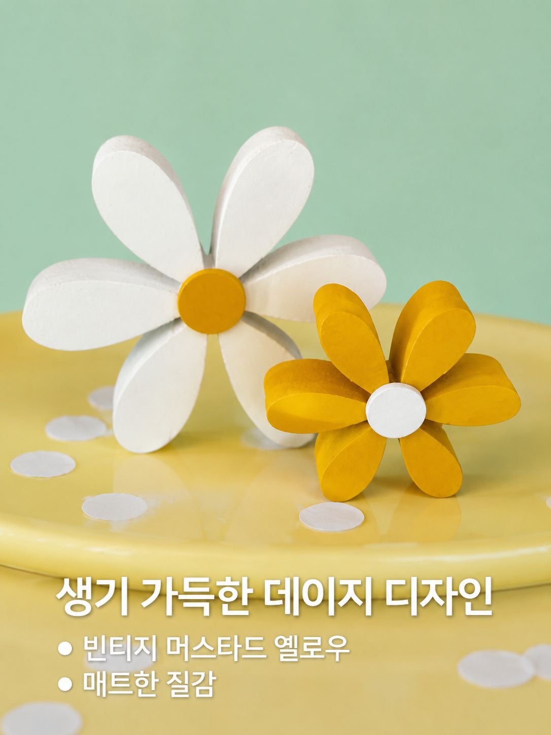 황백 데이지 나무 장식품