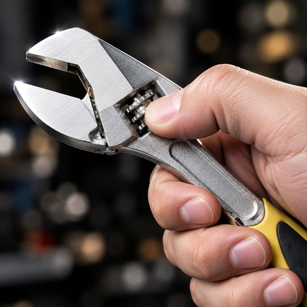 Plastic Handle Forged Steel Adjustable Spanner Hex Nut Tool