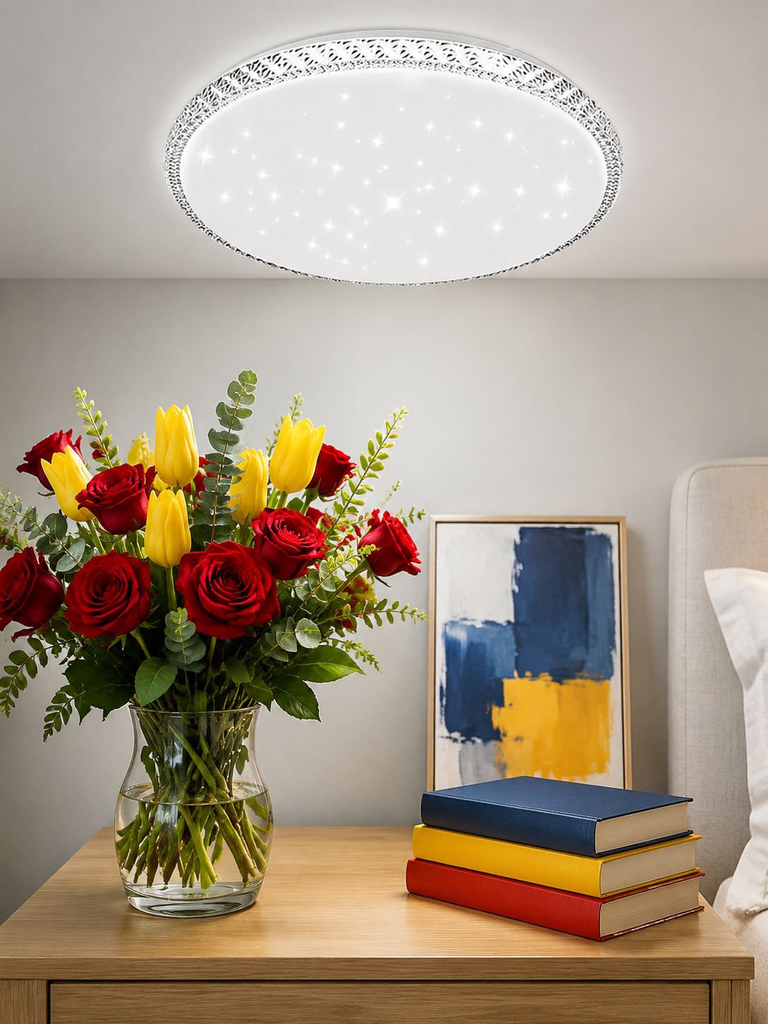 Iluminación de techo rectangular en ambiente contemporáneo