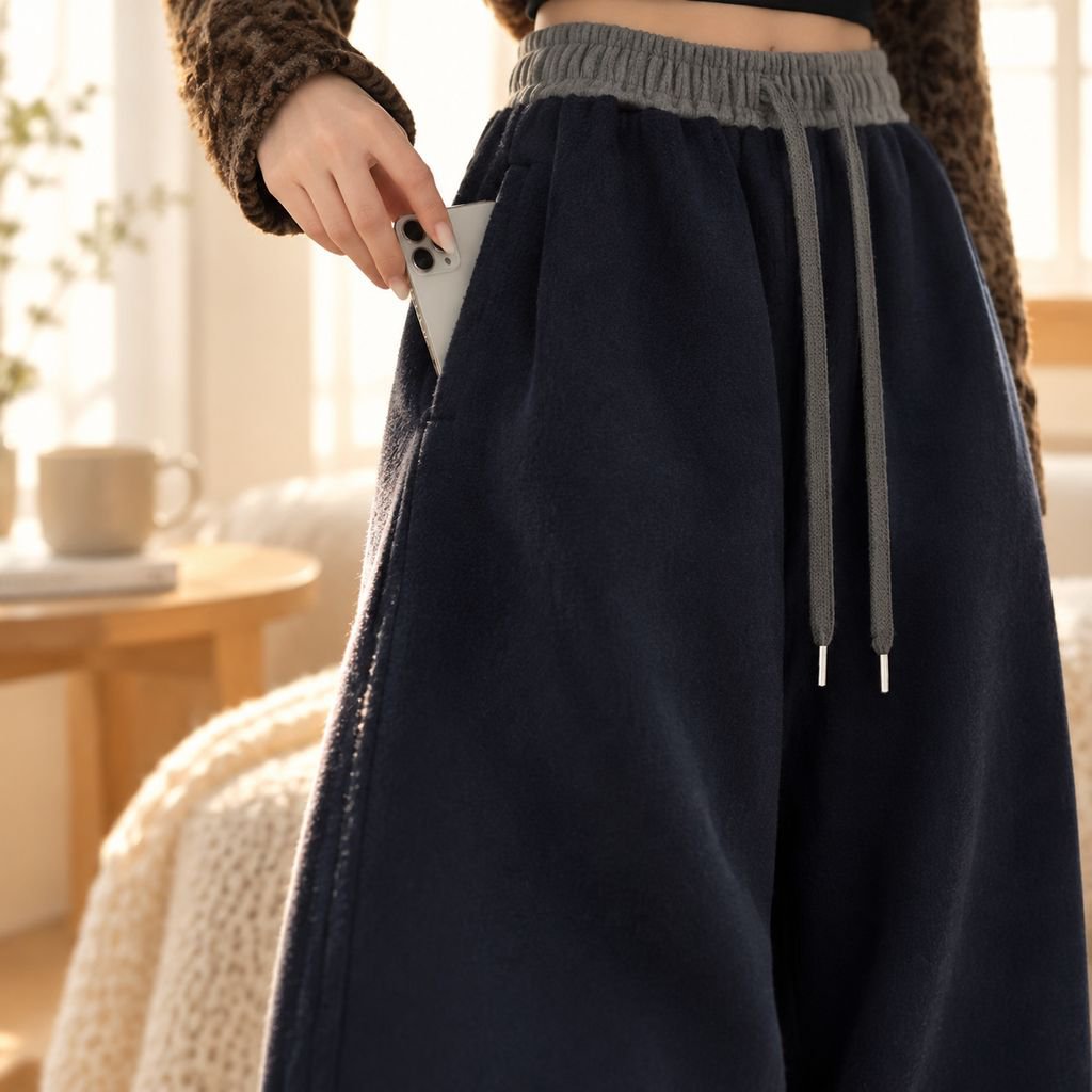 美脚効果のあるワイドレッグパンツ