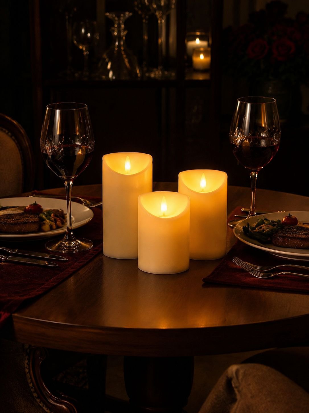 3er Set Elektrische Kerzen mit Fernbedienung – Dekoration für Geburtstag und Hochzeit