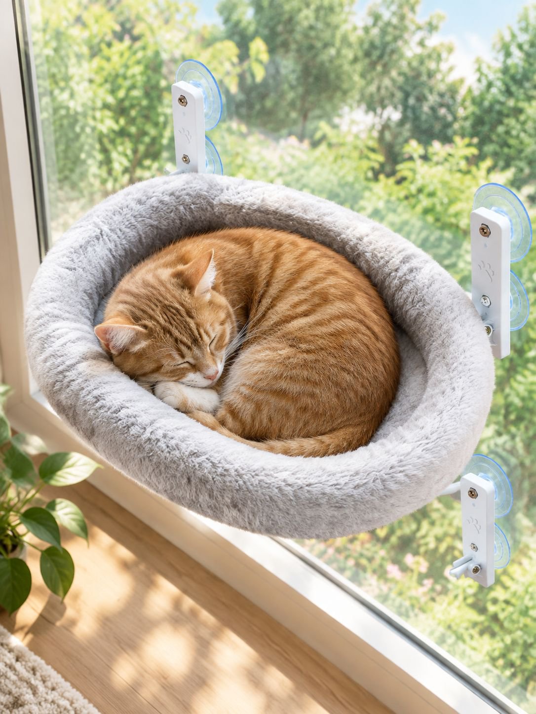 Hamac pour chat à ventouse, lit pour chat à fixer à la fenêtre, ventouse puissante pour une stabilit