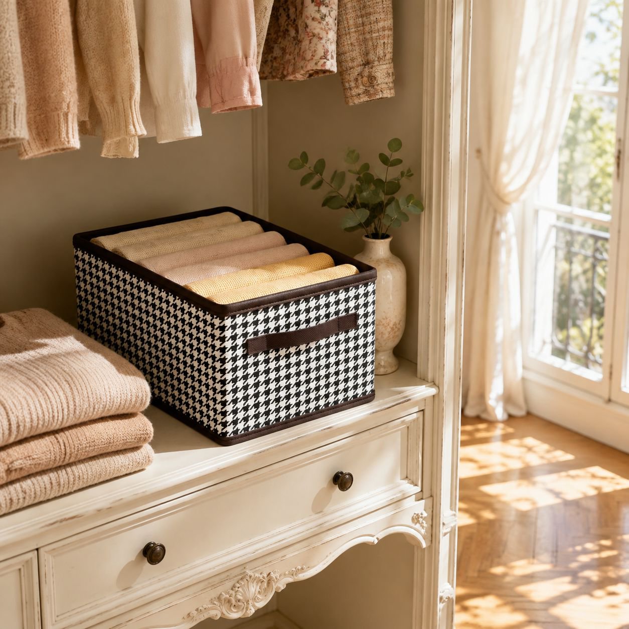 Boîte de rangement en forme de patte d'oie