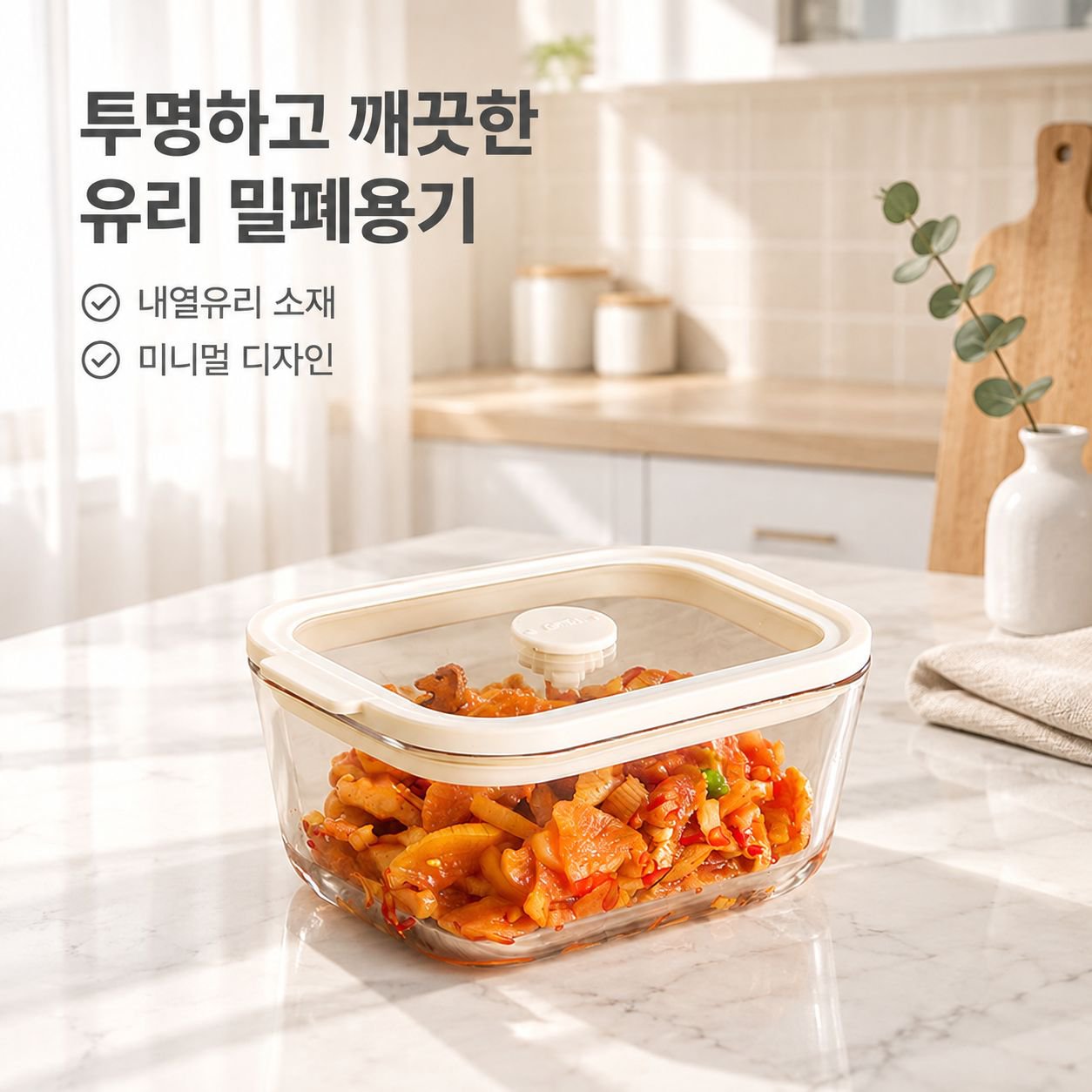 피클 및 김치 전용 유리 용기