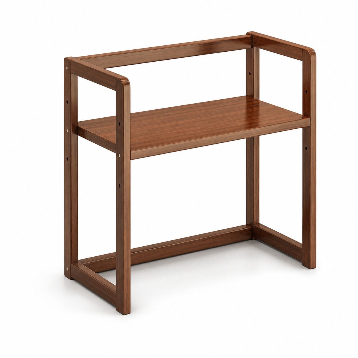Solid Wood Adjustable Desktop Storage Shelf, Home Display Organizer