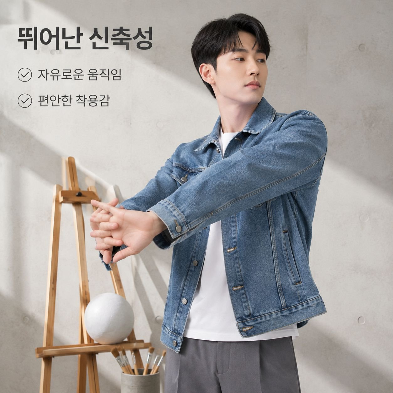 남성용 작업복 데님 재킷