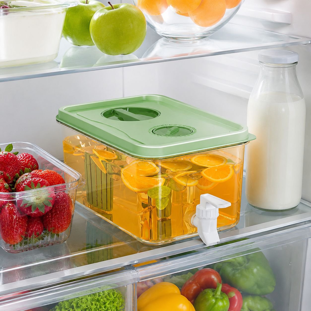 2.8L cold water pitcher for home use, refrigerator, cold drinks, fruit tea, high temperature resista