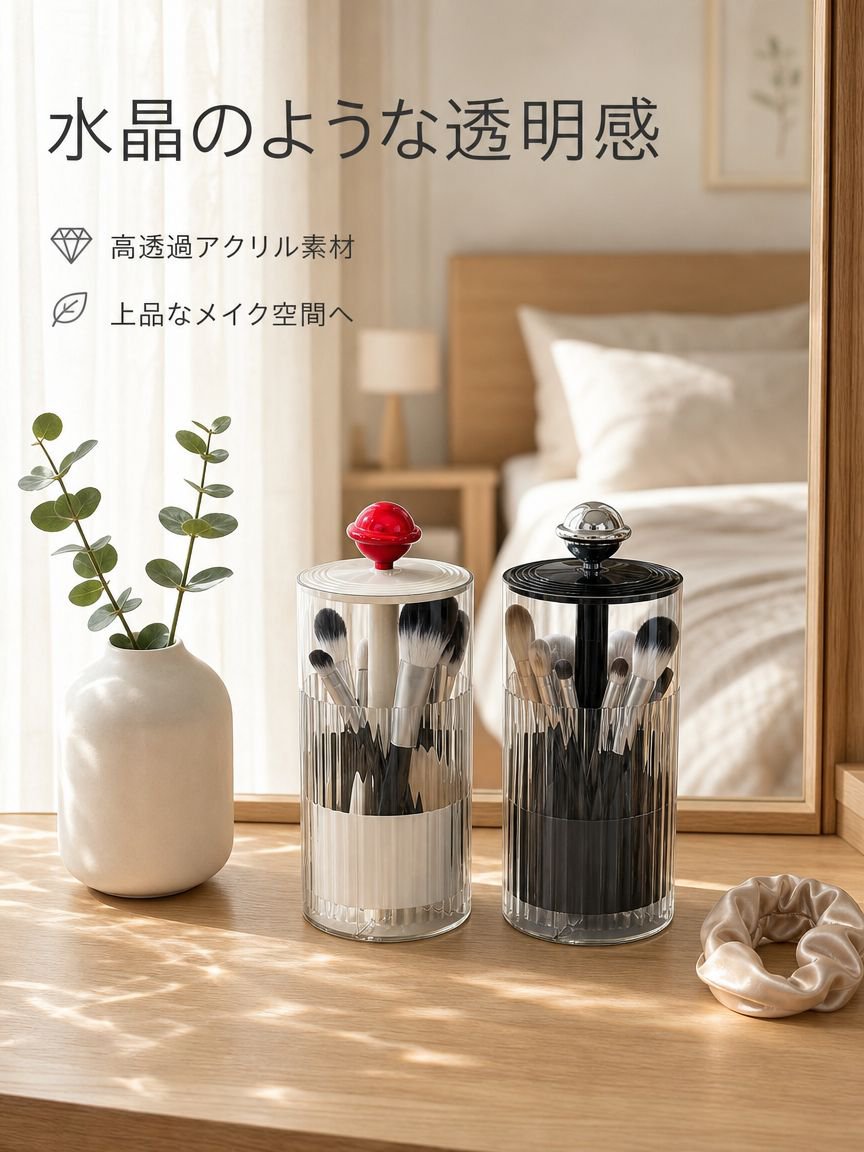 自動昇降メイクブラシ収納ケース