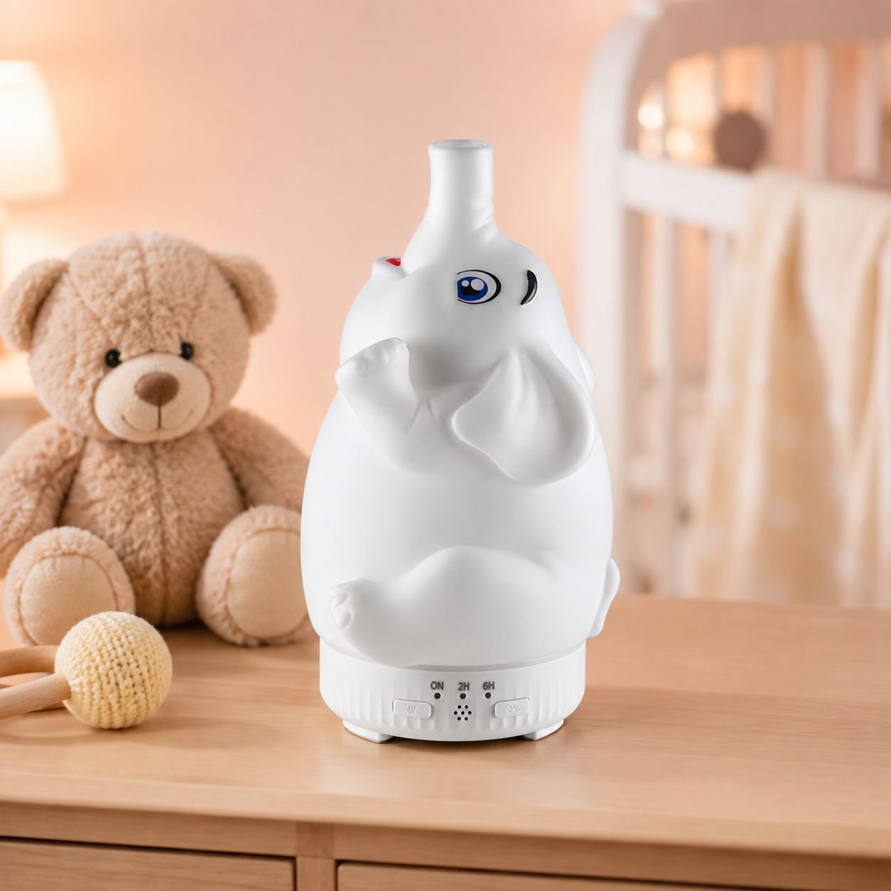 Difusor de Aromas con Siete Colores, Elefante Giratorio, Humidificador Mini Silencioso Estilo Medusa