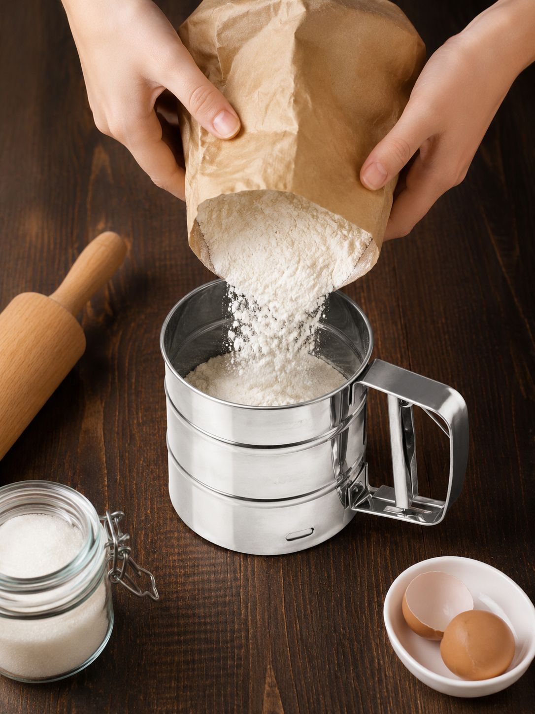 Herramienta de repostería para tamizar harina