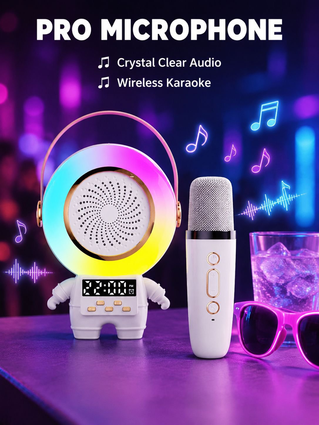 Dazzling Spaceman Bluetooth Microphone Clock