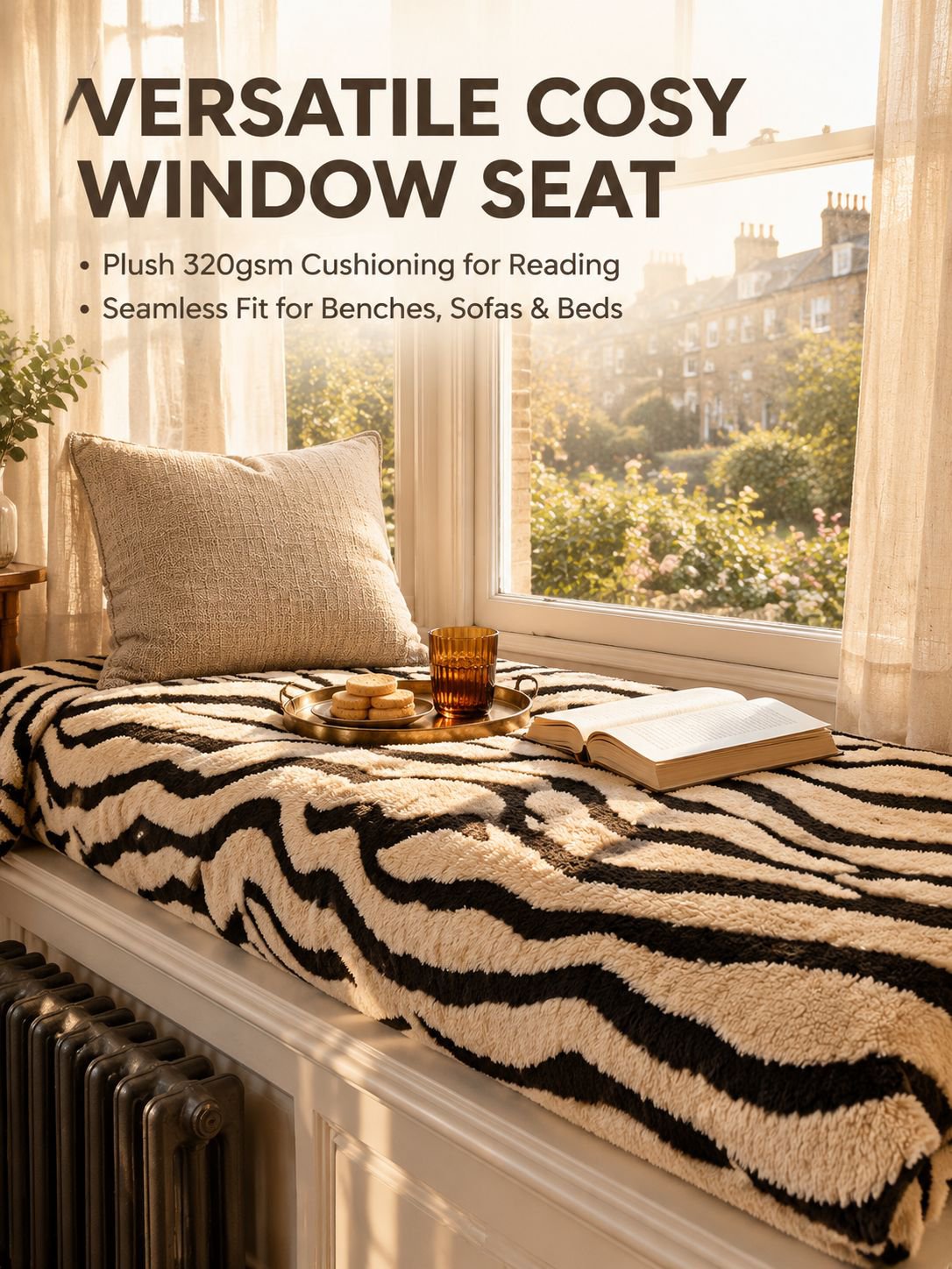 Soft zebra pattern furniture throw blanket for sofa protection and style