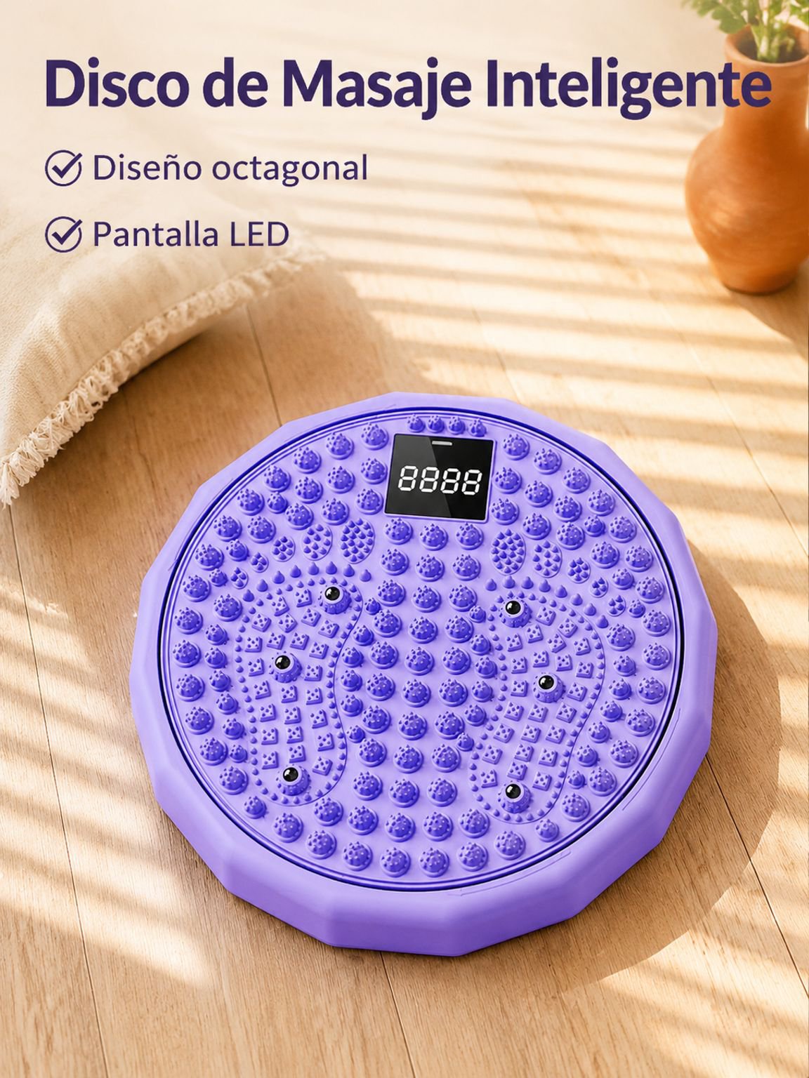 Disco multifuncional inteligente con pantalla digital, disco magnético para presión y masaje de pies