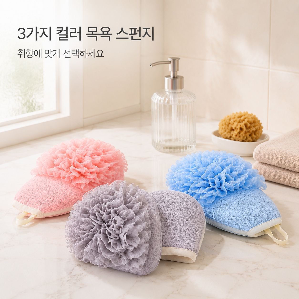 2-in-1 목욕 타월/목욕 스펀지
