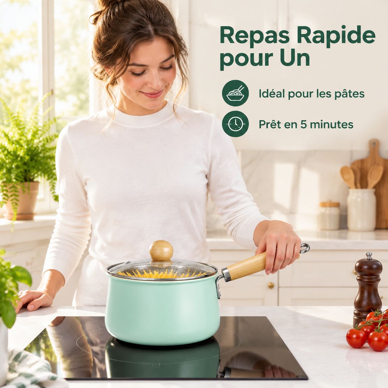 Casserole Yukihira Céramique Antiadhésive Bleu sans Fluor Tous Feux