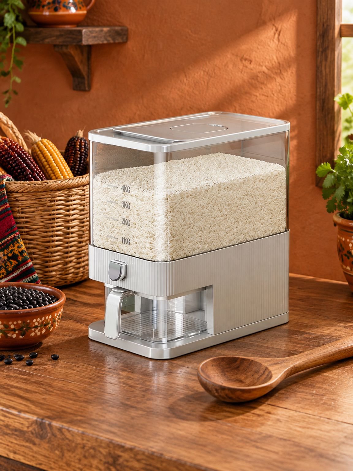 Contenedor Hermético para Arroz y Granos Grado Alimenticio